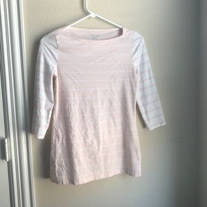 Stripped White and Pink 3/4 long sleeve